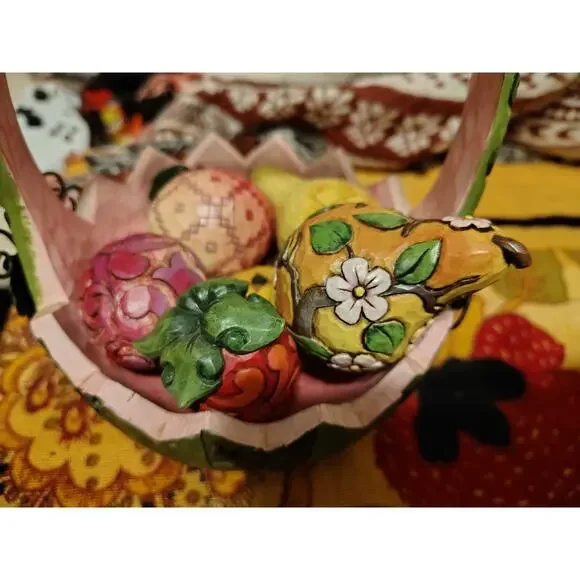 Jim Shore 2007 A Taste Of Summer’s Goodness Basket Watermelon 6 Pieces Of Fruit - Picture 4 of 16